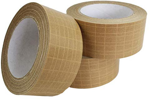 All-Green Self-Adhesive Reinforced, Extra Strong, Paper Packaging Tape – 50mm x 25m – 3 Rolls