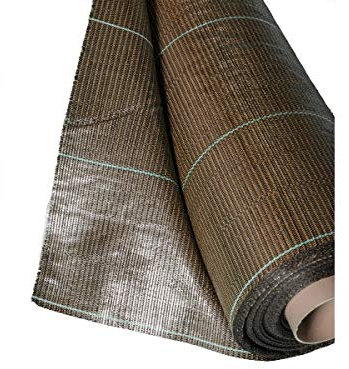 130g/m2 Toile Bache de paillage tissée Marron Anti-Mauvaises Herbes Largeur 3,3m Longueur 15m