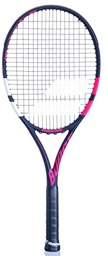 Babolat – Boost Aero Strung Damen-Tennisschläger für Erwachsene – Größe 2, Schwarz/Rosa/Weiß