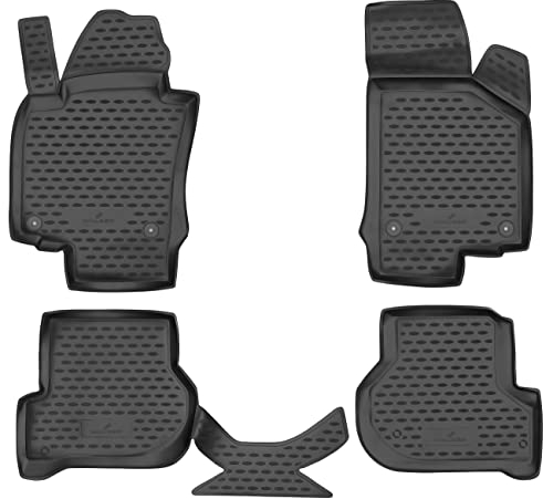 WALSER XTR Gummi Fussmatten Auto für Skoda Ocatavia II (Octavia 2) 2004-2013, 100% passgenaue Auto Fußmatten, robuste Universal Fußmatte Auto, Gummimatten Auto, Auto Fussmatten Gummi