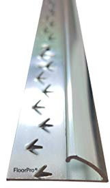 Carpet to Vinyl/Lino Threshold Strip Flooring or Doorway Trim - Metal Plate Strip Threshold Doorbar Single Edge - Silver Colour