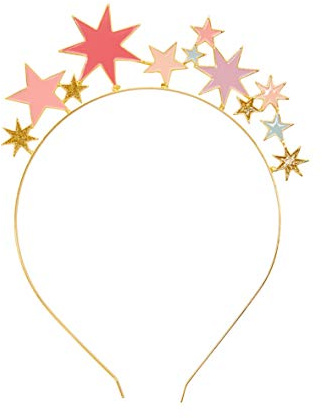 Talking Tables 1x Kopfschmuck mit rosa und goldenem Glitzerstern für Kinder und Erwachsene | Stirnband für Geburtstag, Party, Festival – 20x15x3 cm