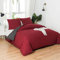 MOHAP Parure de Lit Réversible avec Fermeture éclair Microfibre 240x260 cm Rouge + Gris Foncé et 2 Taies d'oreiller 65x65 cm Housse de Couette Adulte