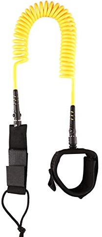 Surf SUP Board Leine,10 ft 7 mm TPU Aufgerollte Aufstehen Paddel Tafel,Klettverschluss Dehnbar Knöchelriemen Beinseil,mit doppelten Edelstahlwirbeln und Dreifachem Schienenschoner,für Alle Surfbretter