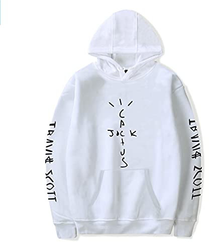 HUANHE Felpa con Cappuccio Unisex Rapper Travis Scott Astroworld Cactus Jack Felpa Nera Hip-Hop da Uomo per Donna