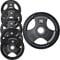 Olympic Weight Plate Tri Grip Disc Rubber Coated Cast Iron Weights Plate Set Solid Lifting Plates 3 Handles Portable Vinyl for Deadlift Barbell Dumbbell Bars Strength Training Home Gym Fitness Workout
