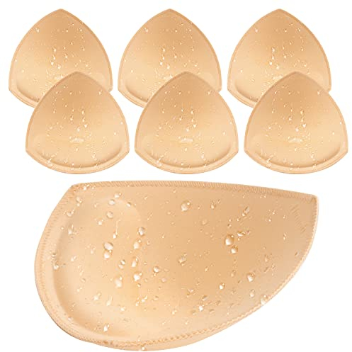 Nimiah Waterproof Swimsuit Bra Inserts Pads - Removable Bathing Suit Insert 3 Pairs Bikini Push up Inserts for A/B C Cup, Beige, C/D
