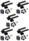 Golden Grace Delta Door Handles on Square Rose in Stunning Matte Black Finish Complete with 1 Pair of 3 Ball Bearing Hinges & 64mm Tubular Latch - 5 Pairs