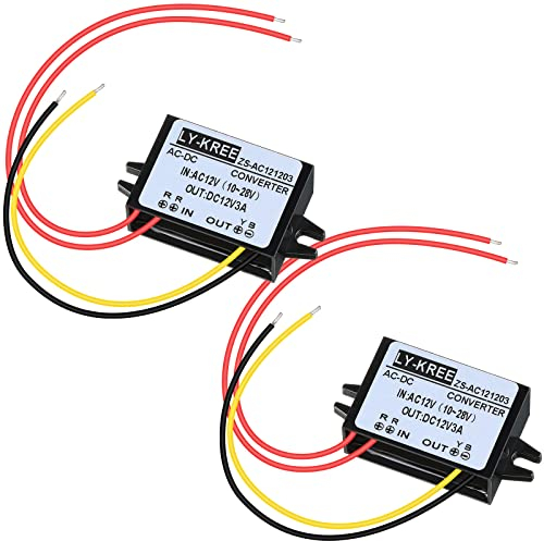 AC-DC Gleichrichter AC 12V (10-28V) auf DC 12V Reduziert Wandler IP68 Wasserdicht Abwärtswandler Modul Spannungswandler für Auto Überwachungskamera Wasserpumpe Motor, 3A (2 Stück)