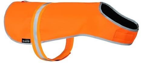 My Furry Friend Dog High Vis/Hi-Vis Reflective Safety Waterproof Fleece Coat | Fluorescent Jacket for Night Walks | Keep Your Dog Safe From Cars, Cyclists & Hunting Accidents | 5 Sizes | (M, Orange)