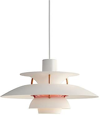 WQCSH Pendelleuchte Kreativer Moderner Minimalistischer Einfachheit Kronleuchter Dänemark Design Hängeleuchte Für Esszimmer Wohnzimmer Küche Restaurant lagern Kaffee Büro Schmücken 30CM -(Weiß+Rosa)