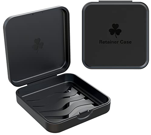 ARGOMAX Zahnspangendose Spangendose Dento Box Schienendose (auch für Aufbissschiene, Knirscherschiene) 2 Stück KFO Box (schwarz).