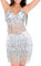 2 Stück Bauchtanz Kostüme Pailletten Rock Fransen Röcke Hüfttuch Silber Quaste Top BH Pailettenoberteile Musik Festival Tanz Club Halloween Karneval Party Kostüm Rave Outfit Glitzer Rock Damen