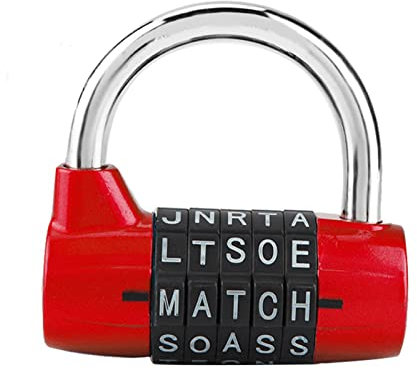 Cyrank 5-stelliges Zahlenschloss, Vorhängeschloss Mit 5 Buchstaben, Wasserdichtes Vorhängeschloss Für Den Außenbereich, Für Schulspinde, Fitnessstudio, Zaun, Werkzeugkasten, Schrankaufbewahrung(Rot)