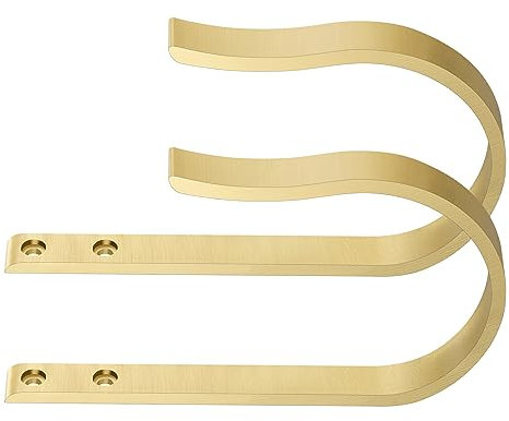 Vorhang-Raffhalter aus Messing, U-förmig, zur Wandmontage, 2 Stück