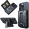 BLUGREE Magnetic Wallet with Foldable Kickstand, 4 Card Holder IP64, Strong Neodymium Magnets, for iPhone 15/14/13/12 Pro Max Plus & MagSafe Case, Not for iPhone 13/12 Mini, Black