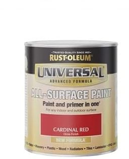 Rust-Oleum Universal All Surface Brush on Paint - Gloss - Cardinal Red - 750ml