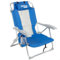 AKTIVE Klapp- und Liegestrandstuhl mit 7 Positionen, Maße 49 x 56 x 78 cm, Mit Taschen, atmungsaktivem Netz und Kissen, Blau und Grau, Anti-Roll, Aluminiummaterial, Max. 110 kg (62656)