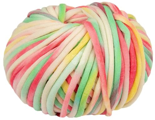 LANA GROSSA Gelato | Weiches, gefülltes Baumwoll-Schlauchbändchen mit buntem Sprenkeldruck | Handstrickgarn aus 52% Baumwolle & 48% Polyamid | 100g Wolle zum Stricken & Häkeln | 80m Garn FB 7