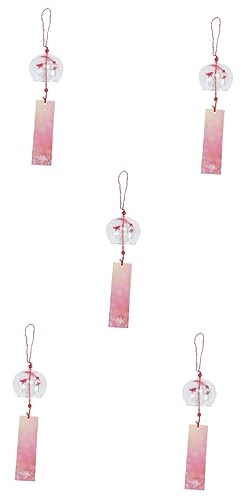 POPETPOP 5 Pièces Carillons Éoliens en Verre Festival Cloche À Vent Cloche À Vent Créative Pendentif De Jardin Ornement Suspendu Cloche À Vent en Verre Carillon À Vent Délicat Décor