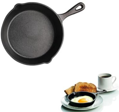 AISIBO 4 Inch Small Cast Iron Skillet, Pre Seasoned Mini Cast Iron Skillet, Camping Nonstick Frying Pan for Baked Brownie, Cookie, Egg Cakes Pan (Black)
