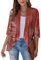 SCBFDI Giacca Donna, Cardigan Kimono da Donna Cardigan Floreale Con Maniche a 3/4 Spolverino Aperto Sul Avanti Volant Drappeggiato Elegante Coprispalle Estivo, Giacca Leggera Donna Primavera