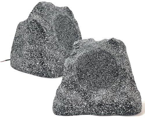STUDIOFINIX Outdoor Rock Speakers Waterproof, 600 Watt 8 Inch Superior Timbre IPX6 Weatherproof Design for Garden,Patio,Pool,Deck,BBQ (Pair)