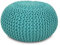 Amago home Strickhocker Pouf Ø45 o. 55cm Bodenkissen Sitzpouf XXL Baumwolle nachhaltig Größe ø 55 cm, Farbe Mint
