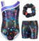 Gogokids Gymnastikanzug für Mädchen, Kinder, Glitzersterne, Tanzeinteiler mit Shorts, Schwarz, 4-5 Jahre