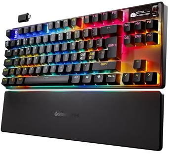 SteelSeries Apex Pro TKL Wireless Gen 3 - OmniPoint 3.0 HyperMagnetic Switches - Adjustable Actuation - Rapid Trigger - Game-Ready Presets - Protection Mode - Rapid Tap/SOCD - Nordic QWERTY Layout