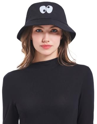 Lunukopi Schwarz Fischerhüte Bucket Hat Unisex Sonnenhüte Für Faltbar Fischerhut