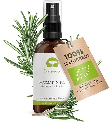 Levona Bio Rosmarinhydrolat [100ml] Bio Rosmarinwasser für die Haare 100% naturrein Rosmarinspray als Haarwasser hair tonic rosmarin wasser haare