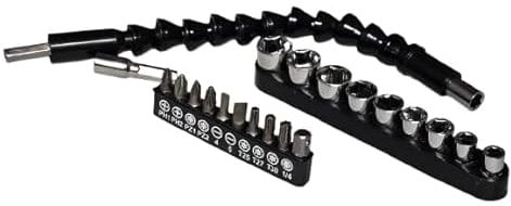 Mr.Gadget Solutions 300mm Flexible Drill Bit Extension Shaft with 90° Right Angle Drill Attachment & Mini Screwdriver Bits – Ultimate Precision Tool for Tight Spaces & Hard-to-Reach Areas!