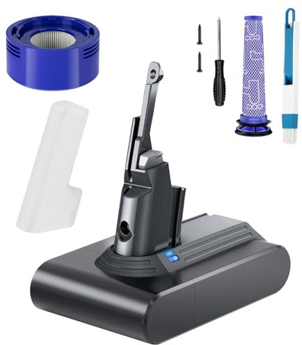6800 mAh Ersatzakku für Dyson V7, Akku kompatibel mit Dyson V7 Staubsaugerserie + 2 Filter,für SV11 Absolute