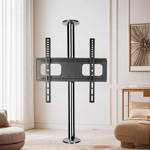 GUODDM Neigbar 360 Grad Drehbar Fernsehtisch - LCD TV 360 Grad Drehbarer Rahmen, Bodenständer Trennwand Drehbares Gestell, TV-Schrank Drehbare Basis(86-114cm)