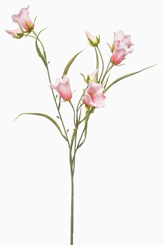 artplants.de Plastik Zweig Glockenblume EMMELY, Hellrosa, 65cm | Kunst Glockenblumenzweig