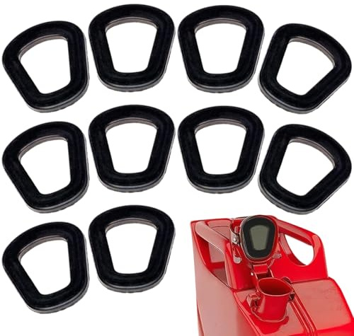 RLMVGBX Fuel Can Spout Gaskets, Black Rubber, 10 Pack, 54 x 35 mm | Replacement seals for compatible metal fuel-can spout caps; check the gasket profile and dimensions before installation
