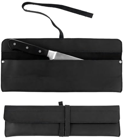 Qchengsan Leder-Küchenmesseretui, einzelne Kochmesser-Tasche, Rolle für Reisen, Scheiden für Küchenmesser, Werkzeug-Organizer, Tasche, kulinarisches Zubehör, Kochutensilien, Geschenke für Männer