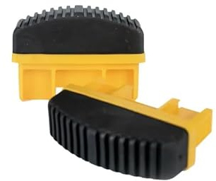 DRABEST - Rutschfeste Leiterfüße für Industrie-Leitern - 60x20x50mm - 2 Stück - mit Gummi Zusatz - Antirutschfüße, Ersatzfüße für Leiter, zum Schutz des Bodens vor Kratzern - Schwarz-Gelb
