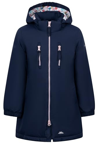 Trespass Girls Padded Rain Jacket Marybank Navy 3/4