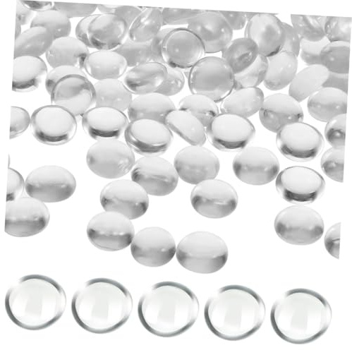 Warmhm 300pcs Glass Flat Beads for Aquarium Fish Tank Decor Craft Glass Beads Vase Filler Use in Hydroponics Plants Wedding Home Table Scatters