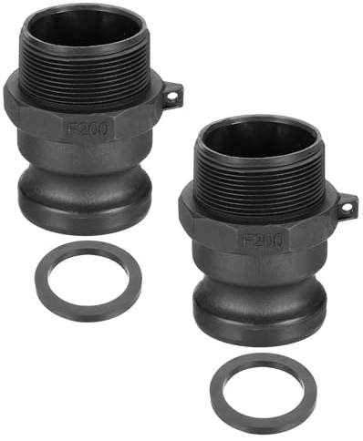 PATIKIL 2 Raccord en Aluminium À Camer Et Rainure, 2 Pcs Part-F Bouchon Anti-Poussière Adaptateur Mâle Filetage Femelle NPT Raccord À Verrouillage Rapide Cam Lock, Noir