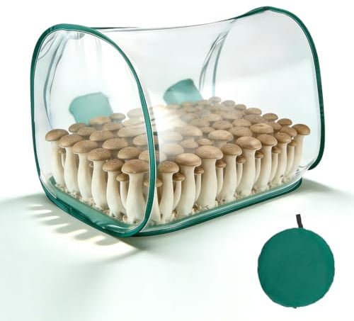 Große Pilze Züchten Growzelt, 90 * 60 * 60 cm pilz zuchtbox, Tragbarer und Klappbarer Pilzzucht Box mit Zwei Armöffnungen, Kompakte Pilzzucht Box Faltbare Still Luftbox für Pilze, Gartenbauzubehör