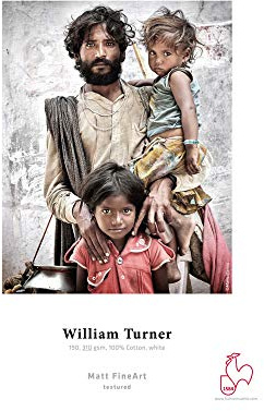 Hahnemühle 10643139 Digital FineArt William Turner Papier, 310 g/m², 44 Zoll Rolle, 1118 mm x 12 m, weiß