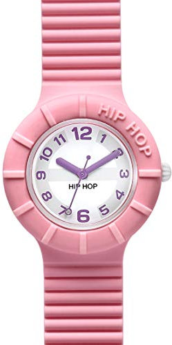 HIP HOP Orologio DONNA NUMBERS COLLECTION quadrante CON LOGO BIANCO movimento SOLO TEMPO - 3H QUARZO e CINTURINO SILICONE ROSA HWU0124