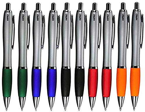 Werbeartikel-Pro WPRO Kugelschreiber 10 Stück David in blaue Mine ergonomischer dicker Griff Neu Neutral Kulli ohne Gravur Druck Logo im 10er Set … (Farbenmix)