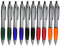 WPRO Kugelschreiber Set 10 Stück David, Farbenmix, blaue Mine, ergonomischer rutschfester Griff, nachfüllbar | sauberes Schriftbild; ideal für Büro & Schule