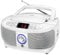 Dual 74582 P 49-1 Boombox mit CD-Player (UKW-Radio, LED-Display, Netz- oder Batteriebetrieb) weiß