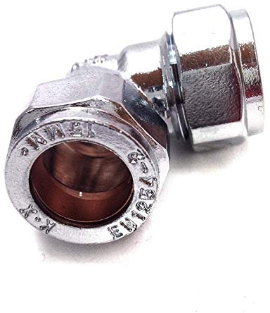 15mm Compression Chrome Plated Elbow - Bag of 2