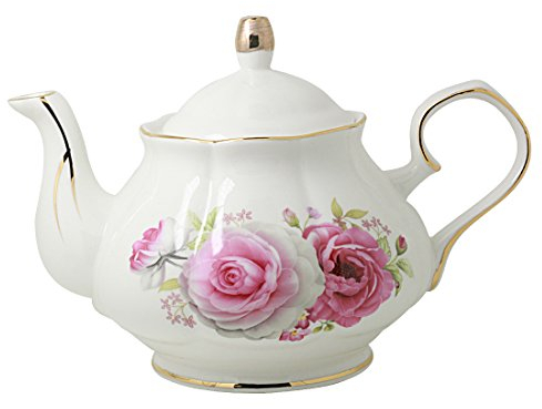 Jomop Teekanne handgefertigt Keramik Blumen (Rose)
